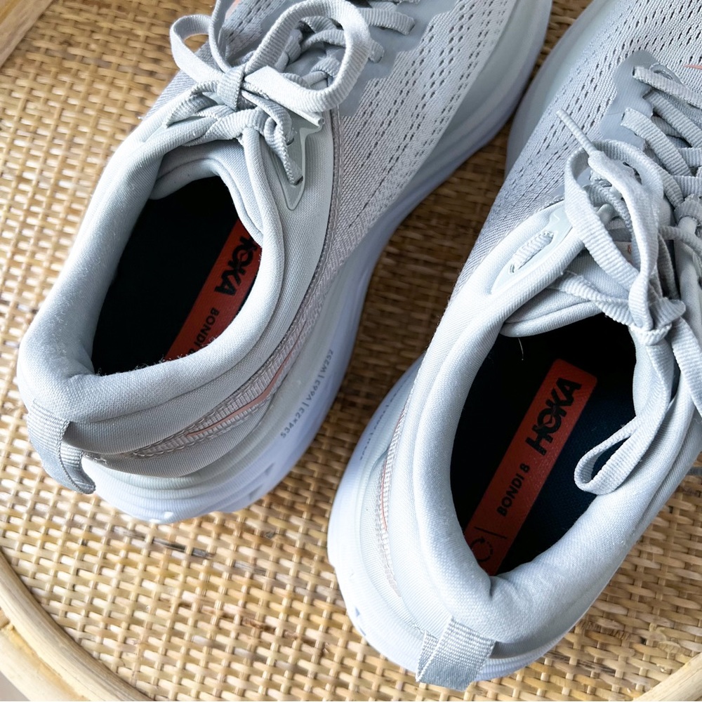 Hoka One One Bondi 8 Harbor Mist Lunar Rock Road-Running Sneakers Women’s 10 - Picture 6 of 9
